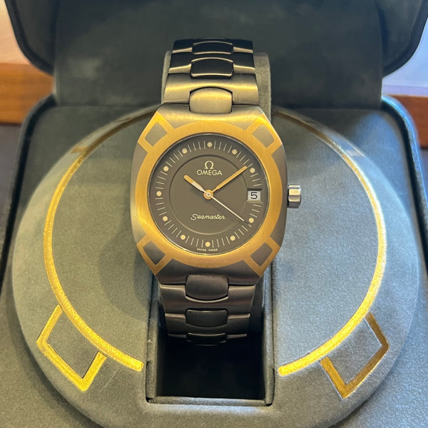 Omega 腕時計 Omega Polaris Titanium 1985 Full Set Quartz Date