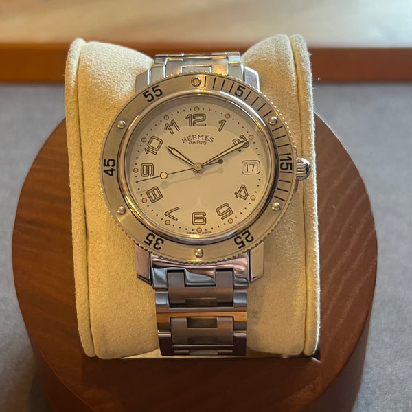 Hermes Clipper Quartz Date White Dial Watch Nam $_12.JPG?set_id=880000500F main image 3