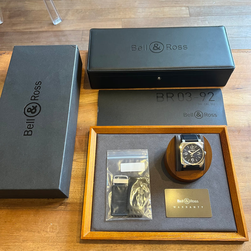 Bell & Ross Automatic Date Blue Dial Full Set BR03-92-S