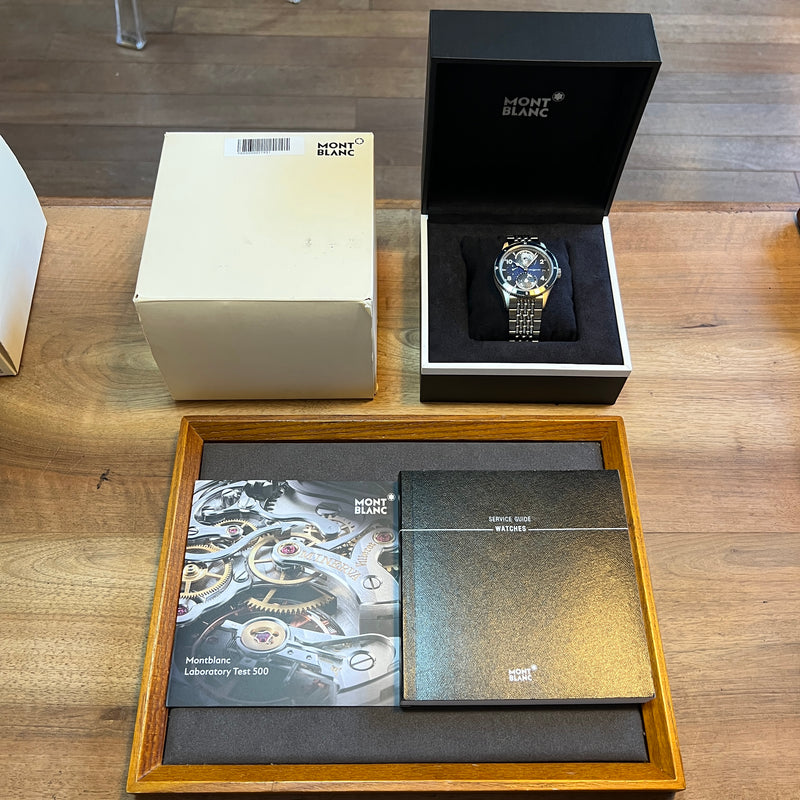 Montblanc 1858 Geosphere Titanium Blue Dial Full Set 125567