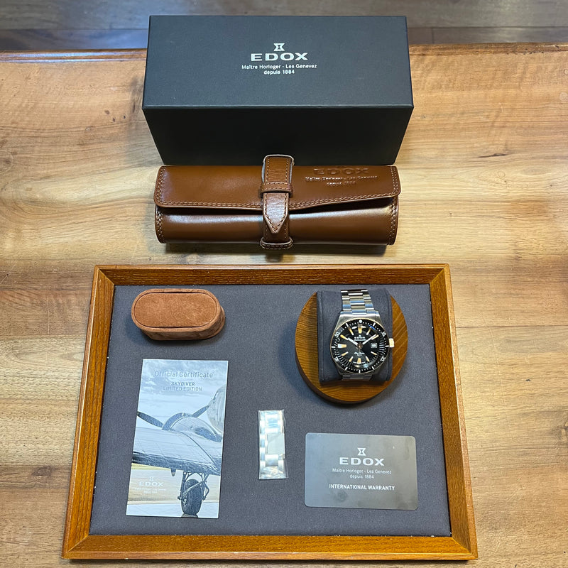 Edox Skydiver Limited Edition Full Set 80126-357RNM-NIRB