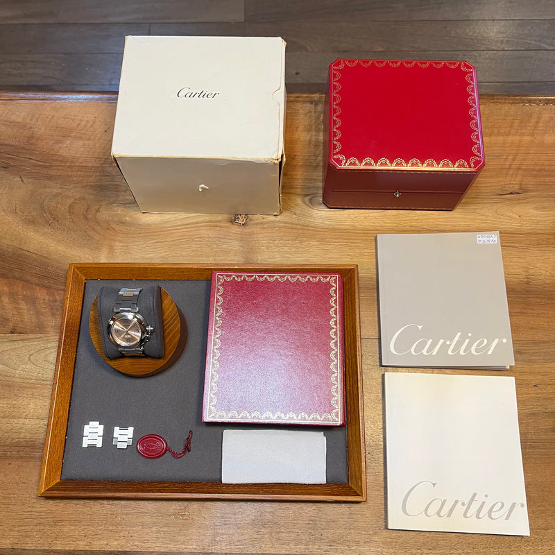 Cartier Pasha C Automatic Pink Dial Full Set W31058M7