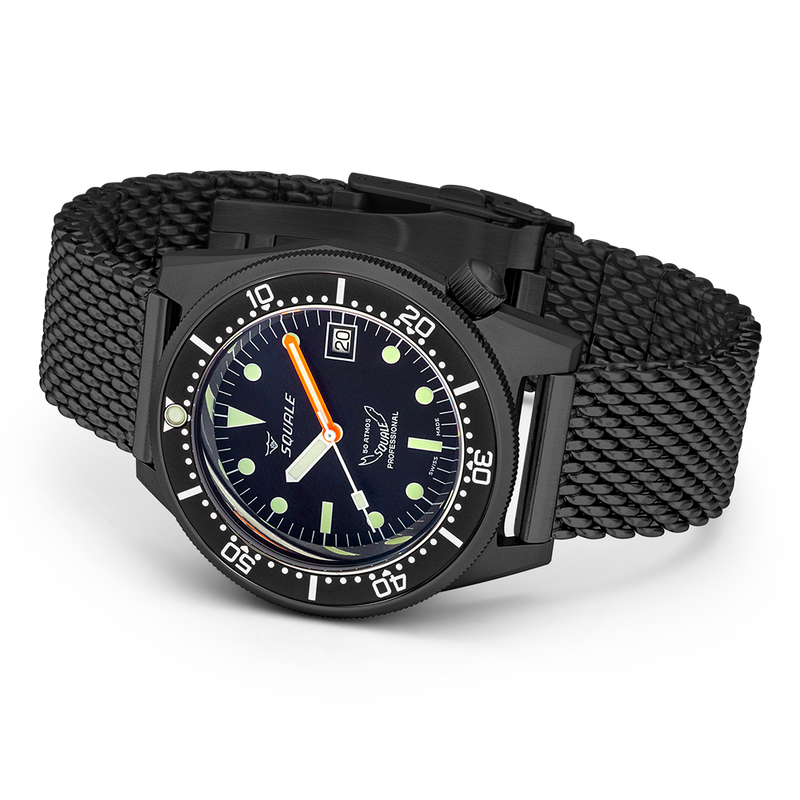 Squale 1521 PVD Black Mesh Automatic PVD Steel Watch 1521PVD.MEPVD20
