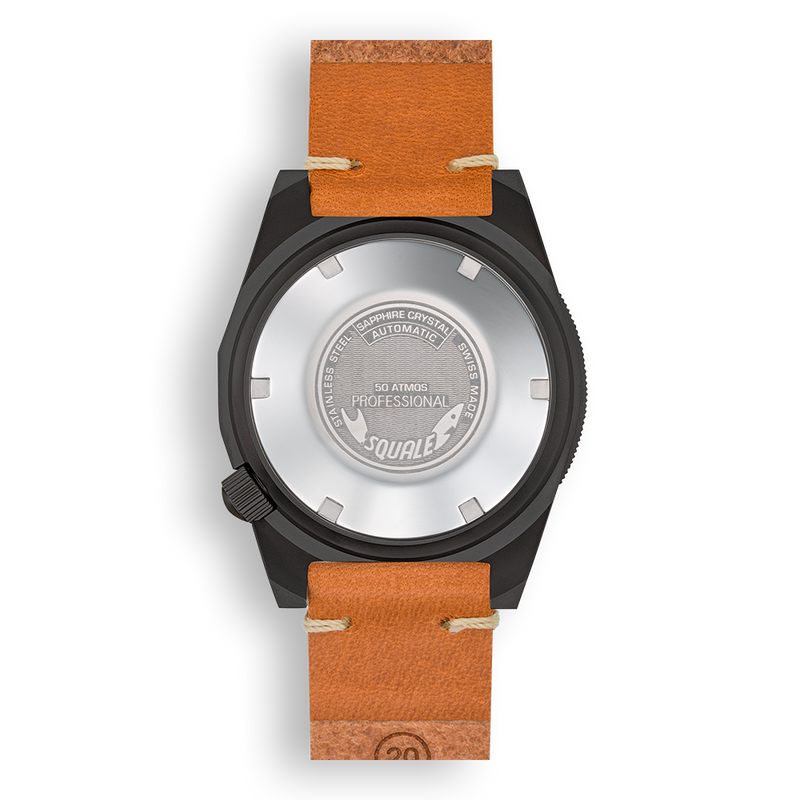 Squale 1521 PVD Automatic Steel Leather Watch 1521PVD.PC