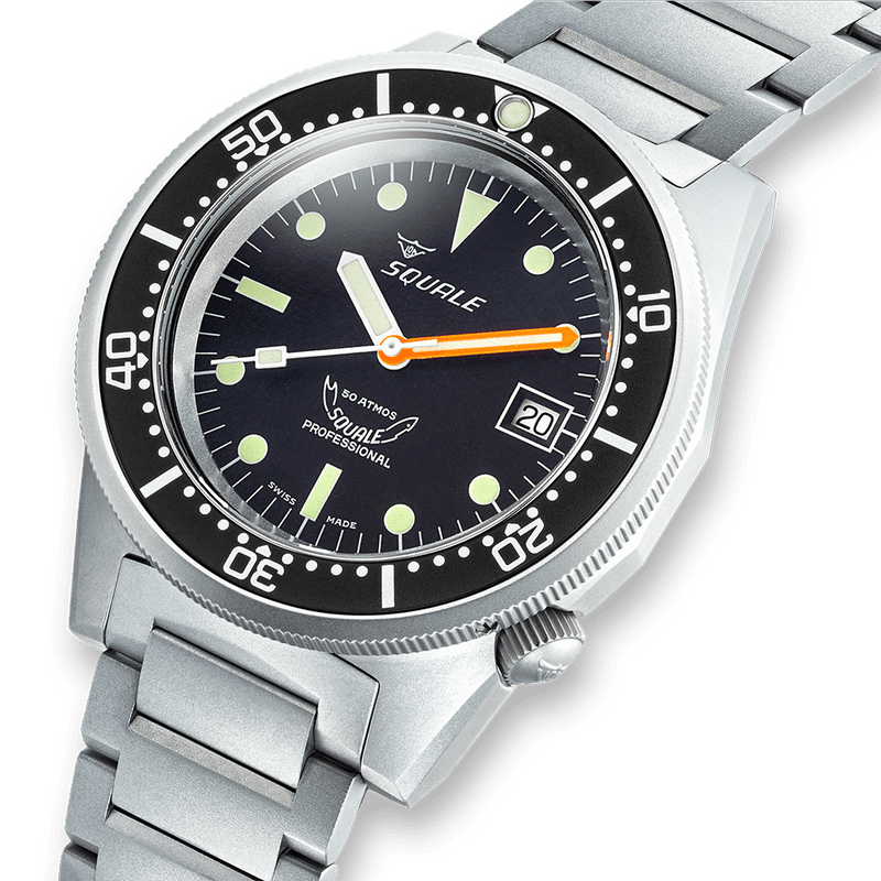 Squale 1521 Black Blasted Bracelet Automatic Steel Watch 1521BKBL.SQ20S