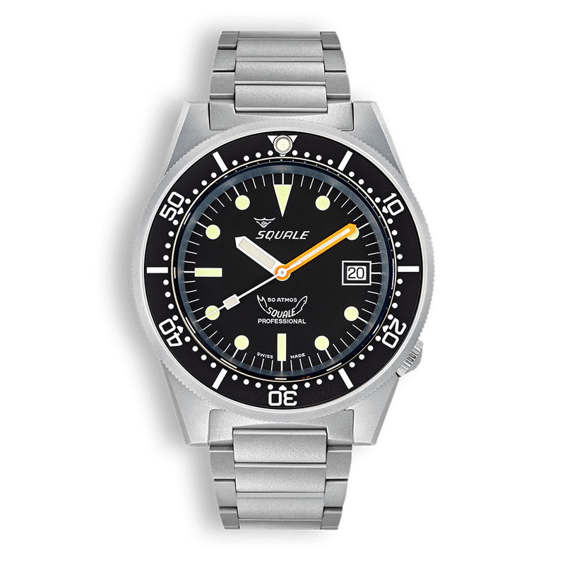 Squale 1521 Black Blasted Bracelet Automatic Steel Watch 1521BKBL.SQ20S