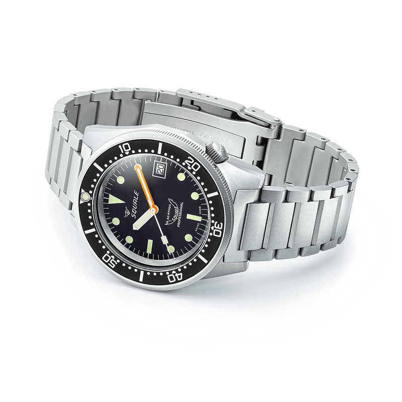 Squale 1521 Black Blasted Bracelet Automatic Steel Watch 1521BKBL.SQ20S