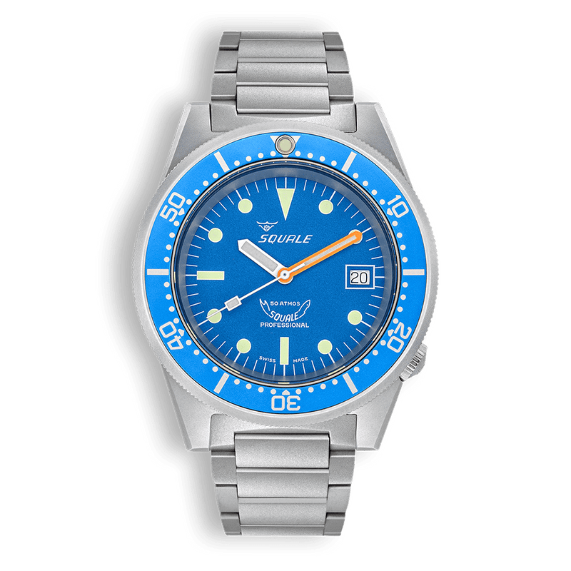 Squale 1521 Blue Blasted Bracelet Automatic Steel Watch 1521BLUEBL.SQ20S