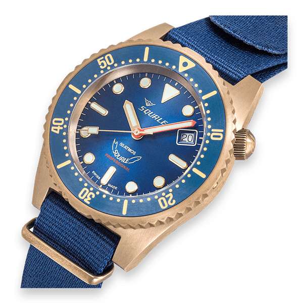 Squale 1521 Sunray Blue Automatic Bronze Watch 1521BRONBL.BN20