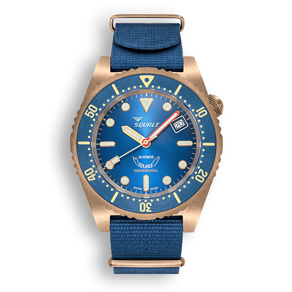 Squale 1521 Sunray Blue Automatic Bronze Watch 1521BRONBL.BN20