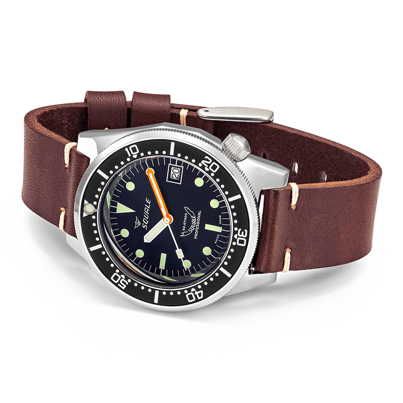 Squale 1521 Classic Leather Automatic Steel Watch 1521CL.PS