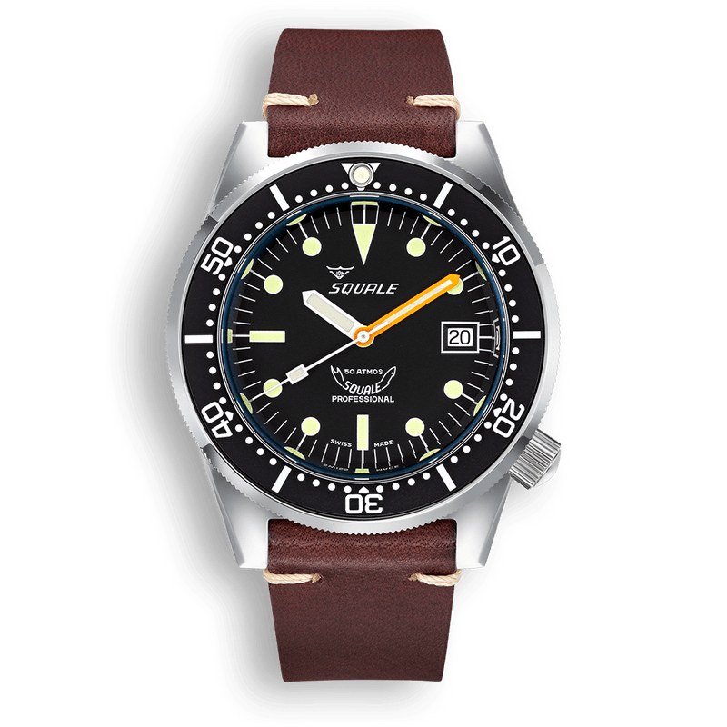 Squale 1521 Classic Leather Automatic Steel Watch 1521CL.PS