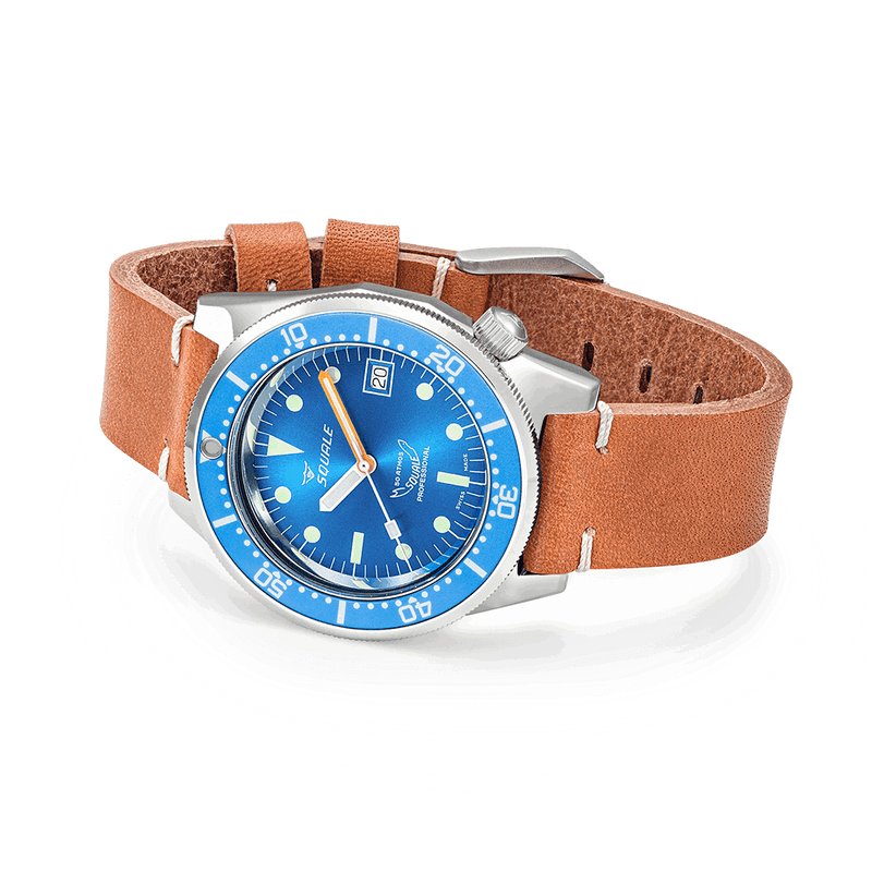 Squale 1521 Ocean Leather Automatic Steel Watch 1521OCN.PC