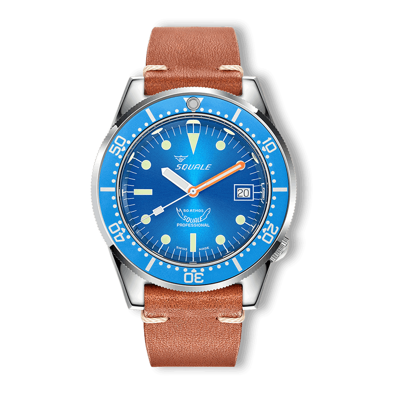 Squale 1521 Ocean Leather Automatic Steel Watch 1521OCN.PC