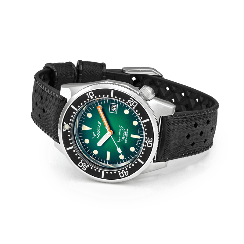 Squale 1521 Green Ray Rubber Automatic Steel Watch 1521PROFGR.HT