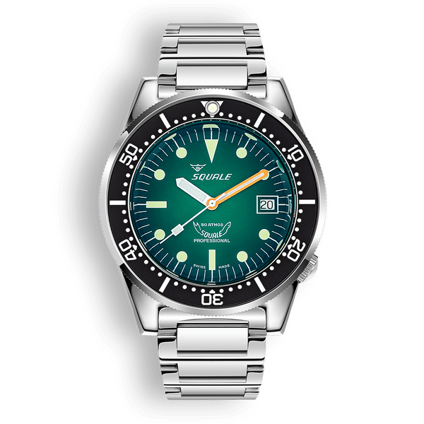 Squale 1521 Green Ray Bracelet Automatic Steel Watch 1521PROFGR.SQ20L