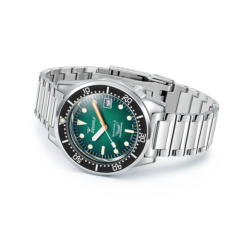 Squale 1521 Green Ray Bracelet Automatic Steel Watch 1521PROFGR.SQ20L
