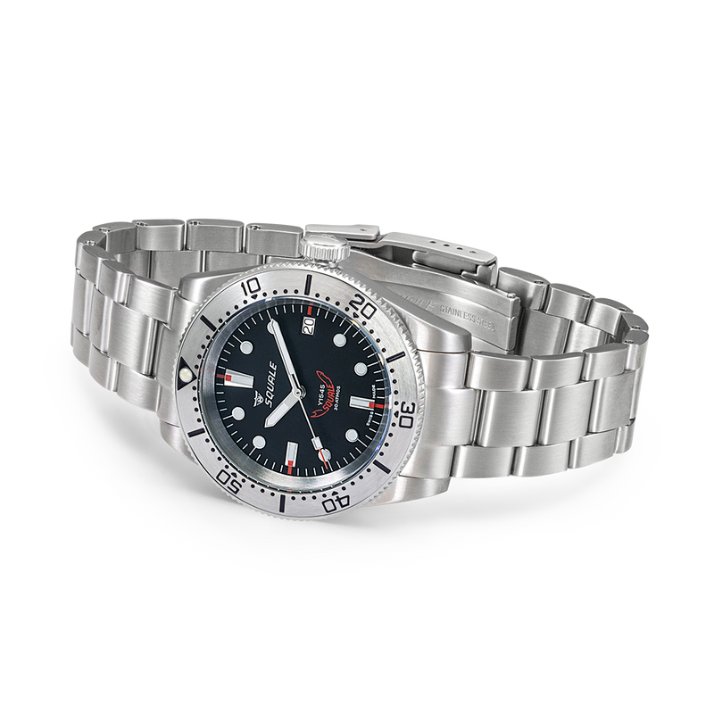 Squale 1545 Steel Black Bracelet Automatic Steel Watch 1545SSBK.AC