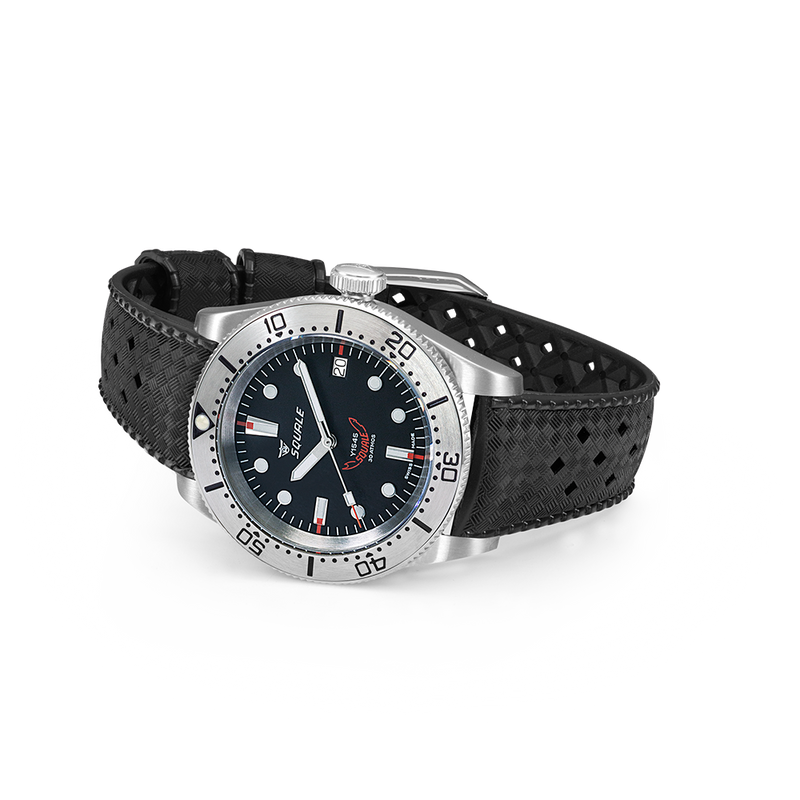 Squale 1545 Steel Black Rubber Automatic Steel Watch 1545SSBK.HT
