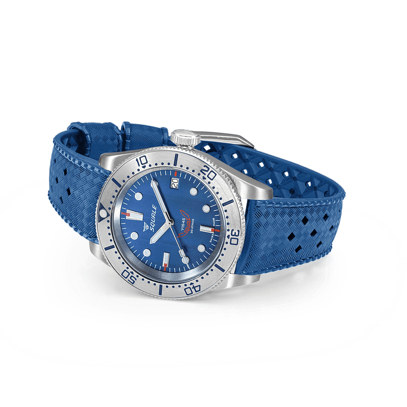 Squale 1545 Steel Blue Rubber Automatic Steel Watch 1545SSBLC.HTB