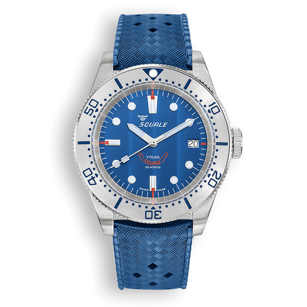 Squale 1545 Steel Blue Rubber Automatic Steel Watch 1545SSBLC.HTB