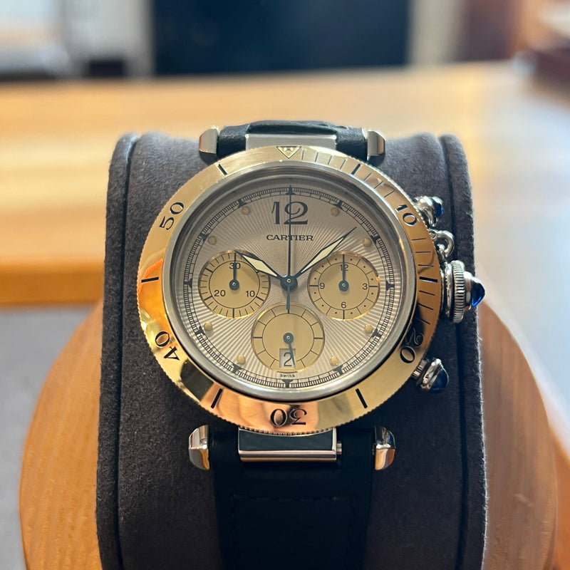 Cartier Pasha Chronograph Gold Bezel 1032