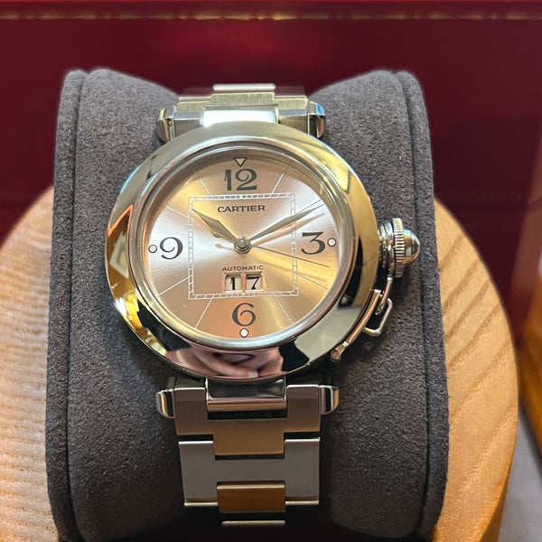 Cartier Pasha C Automatic Pink Dial Full Set W31058M7