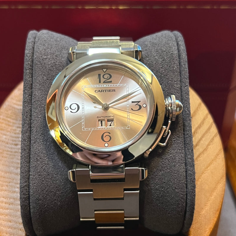 Cartier Pasha C Automatic Pink Dial Full Set W31058M7