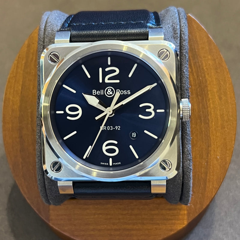 Bell & Ross Automatic Date Blue Dial Full Set BR03-92-S