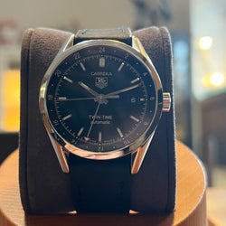 Carrera y Carrera 腕時計 クオーツ 黒 ブラック ジャンク TAG Heuer Carrera Twin time WV2115-0