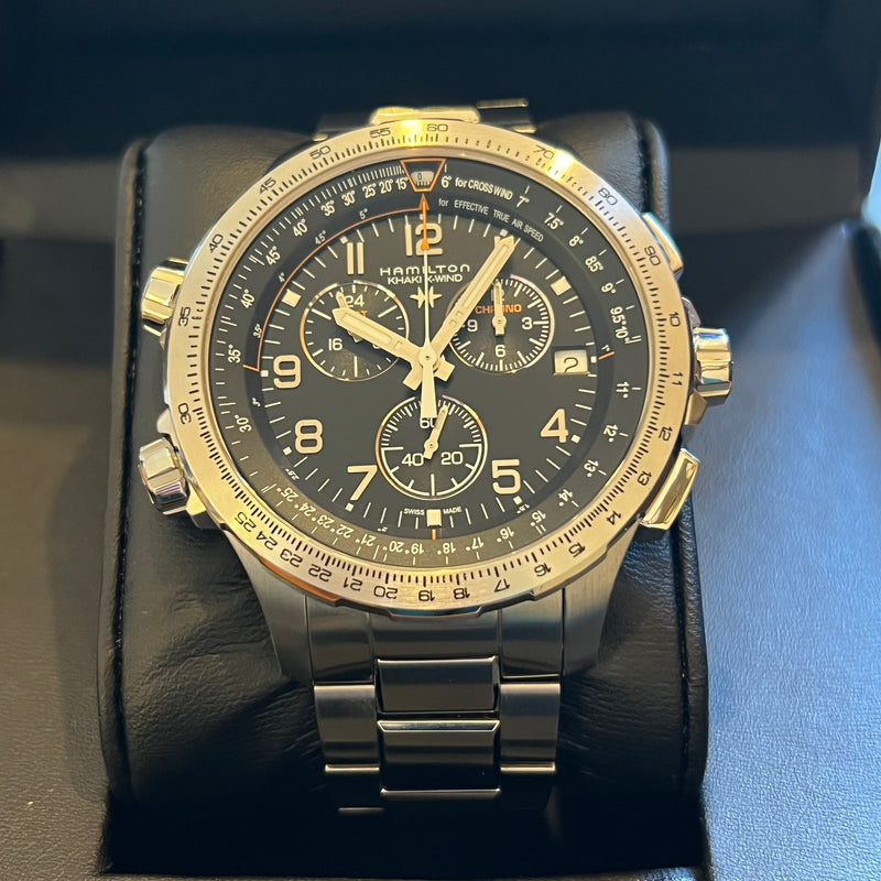 【未使用品】HAMILTON H77912135 X-WIND GMT Hamilton Khaki Aviation X-Wind GMT Chrono Quartz Men's Watch