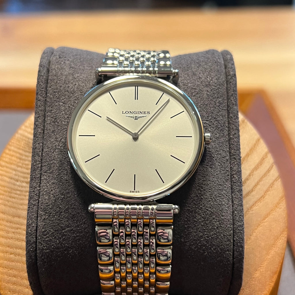 【稼働品】LONGINESロンジン L4.635.4 メンズ腕時計 1円 稼働 良品 ロンジン QZ L4.635.4 グランドクラシック シルバー文字