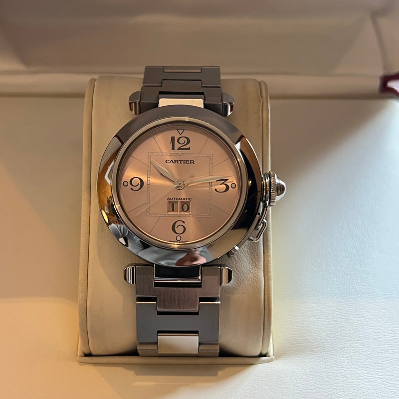 Cartier Pasha Pink Dial Automatic Full Set W31058M7