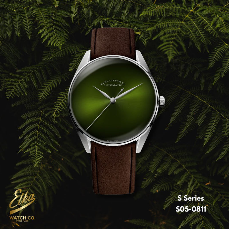 ELKA S05-0811 Automatic Green Dial & Brown Leather