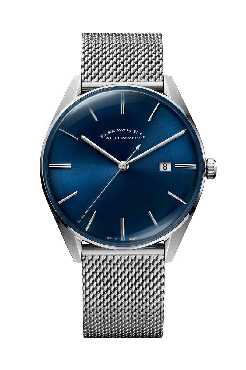 ELKA D02-1001 Automatic Blue Dial & Milanese Mesh