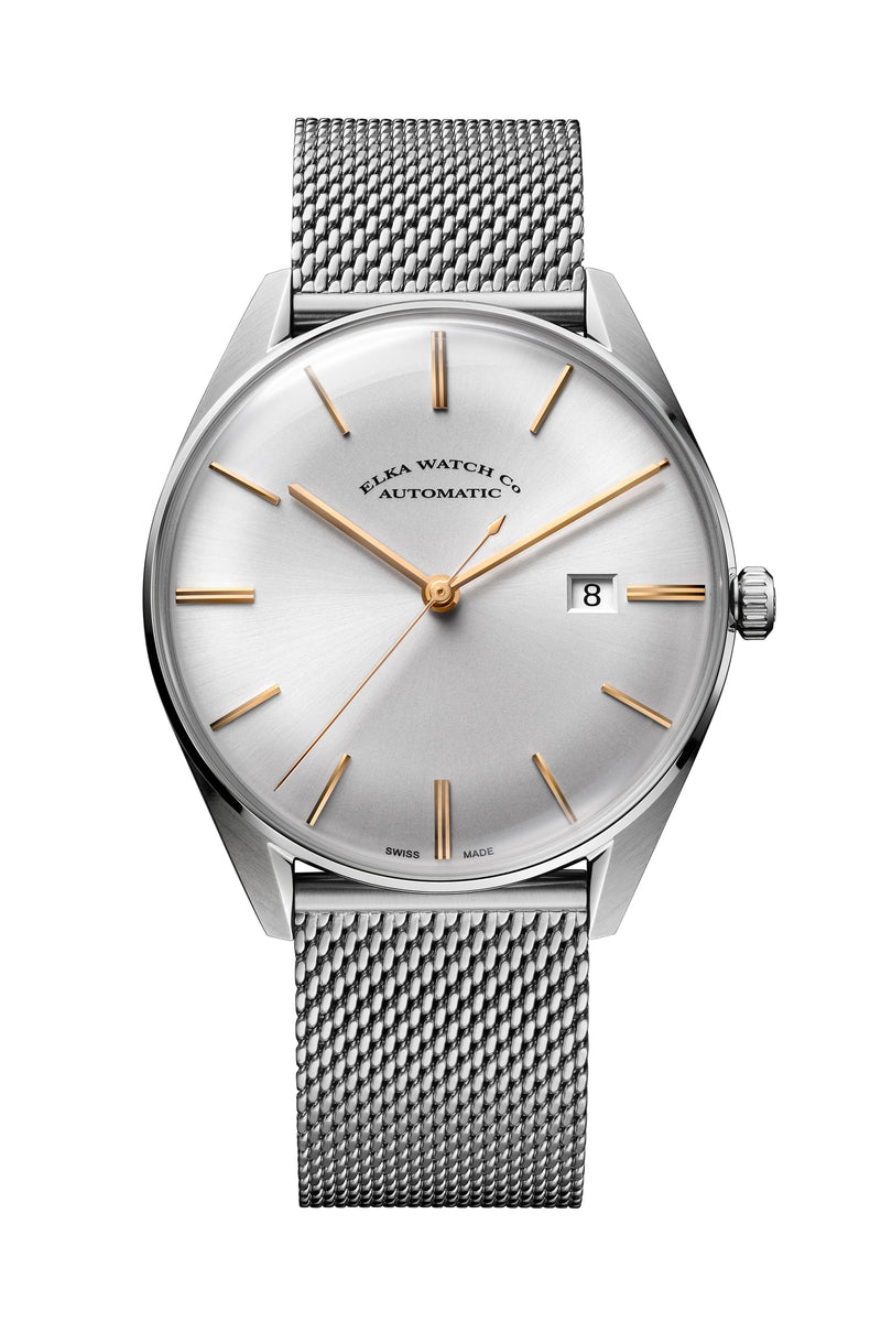 ELKA D01-1001 Automatic Silver Dial & Milanese Mesh
