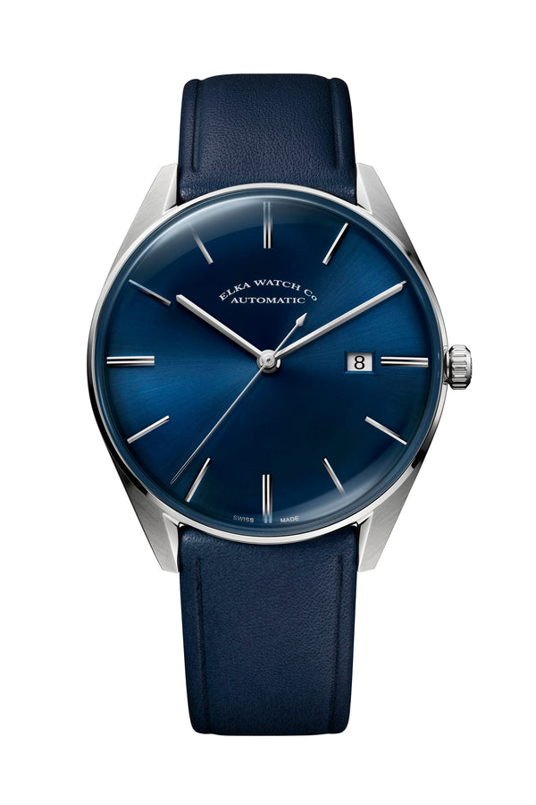 ELKA D02-0805 Automatic Blue Dial & Blue Leather Strap