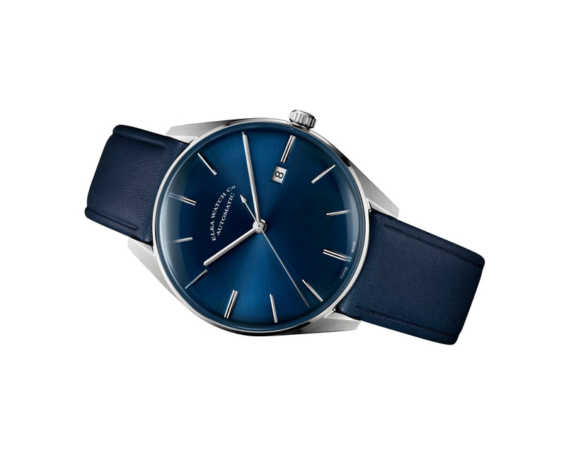 ELKA D02-0805 Automatic Blue Dial & Blue Leather Strap