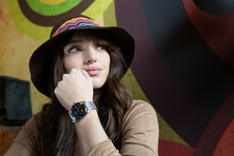 ELKA D02-1001 Automatic Blue Dial & Milanese Mesh