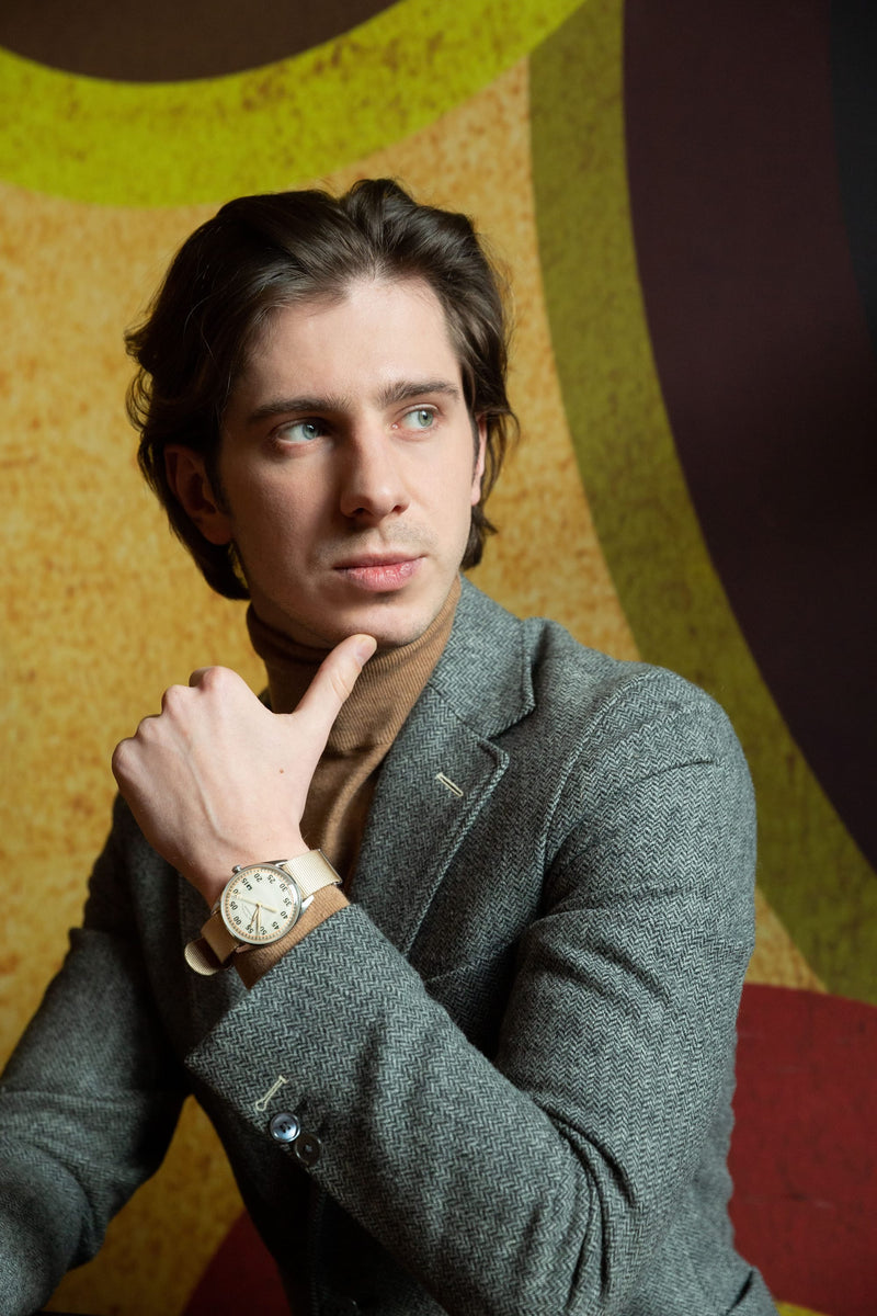 ELKA X02B-0901 Automatic Beige Dial & Beige Nato