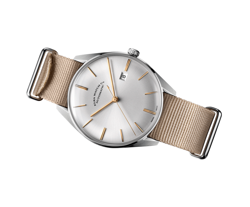 ELKA D01-0901 Automatic Silver Dial & Beige Nato