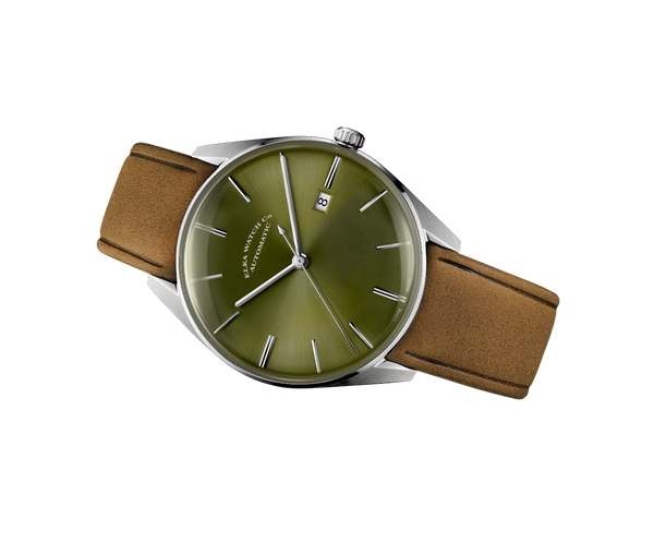 ELKA D05-0804 Automatic Olive Green Dial & Cognac Leather