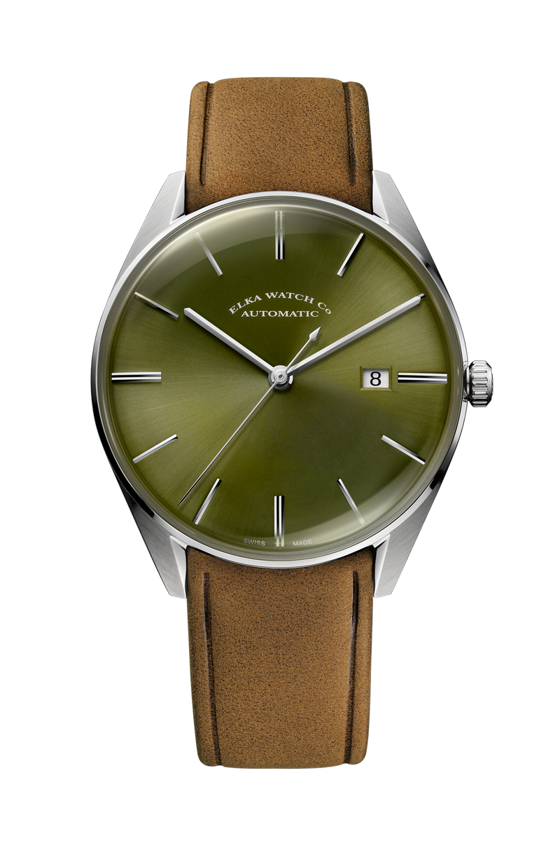 ELKA D05-0804 Automatic Olive Green Dial & Cognac Leather