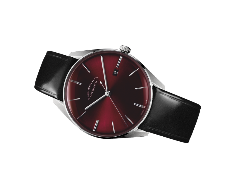 ELKA D07-0807 Automatic Bordeaux Dial & Black Calf Strap