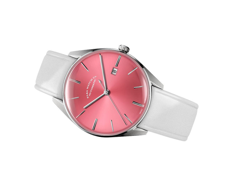 ELKA D06-0808 Automatic Baby Pink Dial & Light Grey Leather
