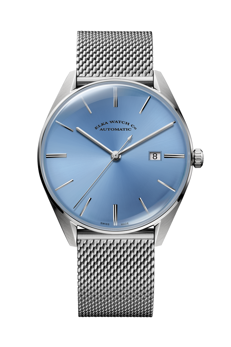 ELKA D08-1001 Automatic Baby Blue Dial & Milanese Mesh