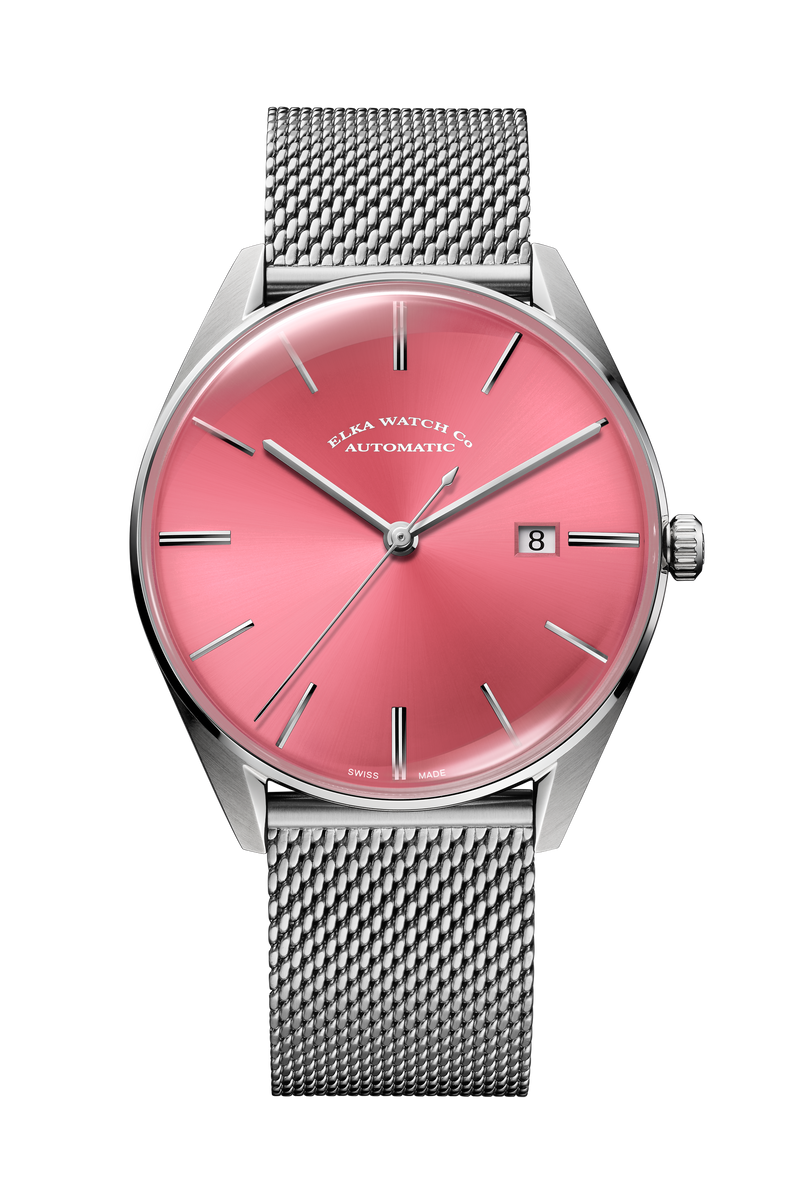 ELKA D06-1001 Automatic Baby Pink Dial & Milanese Mesh