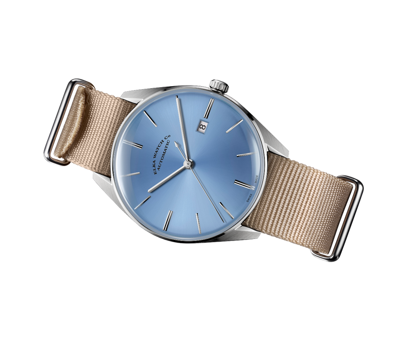 ELKA D08-0901 Automatic Baby Blue Dial & Beige NATO