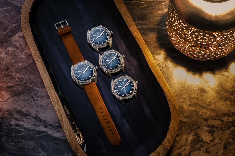 ELKA X12-0804 Automatic Blue Gradient Dial & Cognac Suede