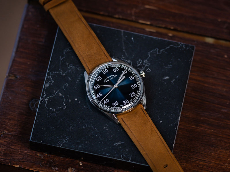 ELKA X11-0804 Automatic Gradient Blue Dial & Cognac Suede Strap